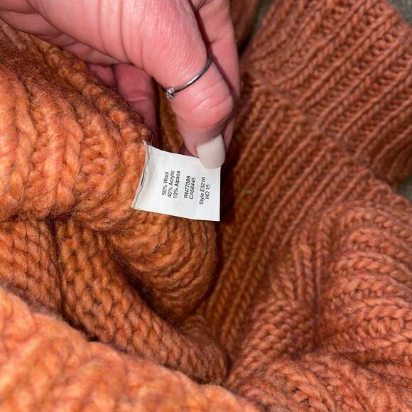 Madewell sweater turtleneck chunky knit burnt orange wool/alpaca blend SZ XS - Picture 4 of 9